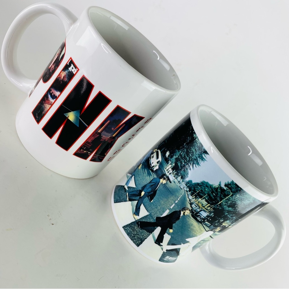 Pair of Coffee Mugs - The Beatles / Pink Floyd